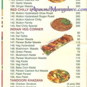 Food Menu - Green Chilli - Bejai, Mangalore