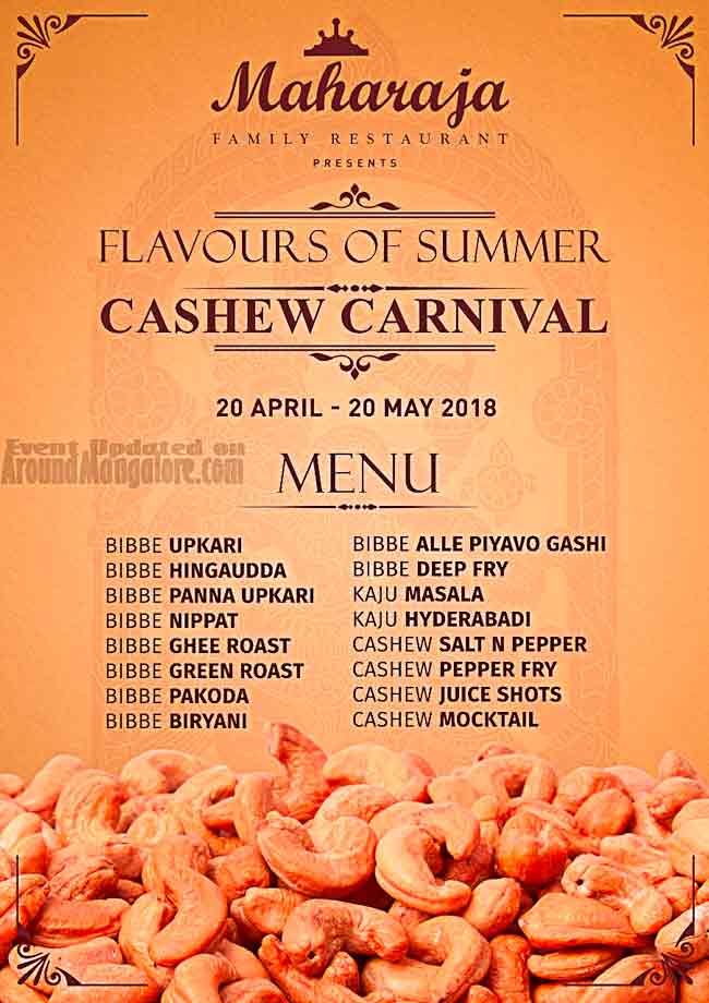 Food Menu - Cashew Carnival - 20 Apr to 20 May 2018 - Maharaja Family Restaurant, Mangalore 