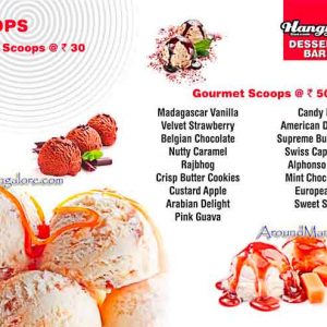 Ice Cream & Food Menu - Hangyo Ice Cream, Mangalore