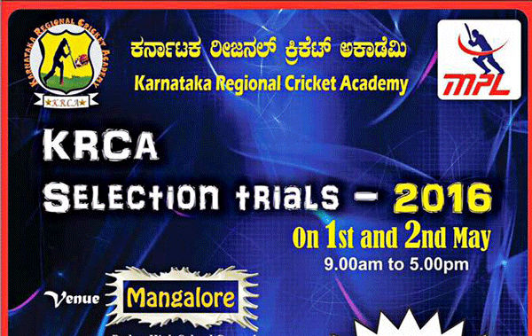 KRCA Selection Trials - 2016 (1st & 2nd May), Padua High School Ground, Mangalore