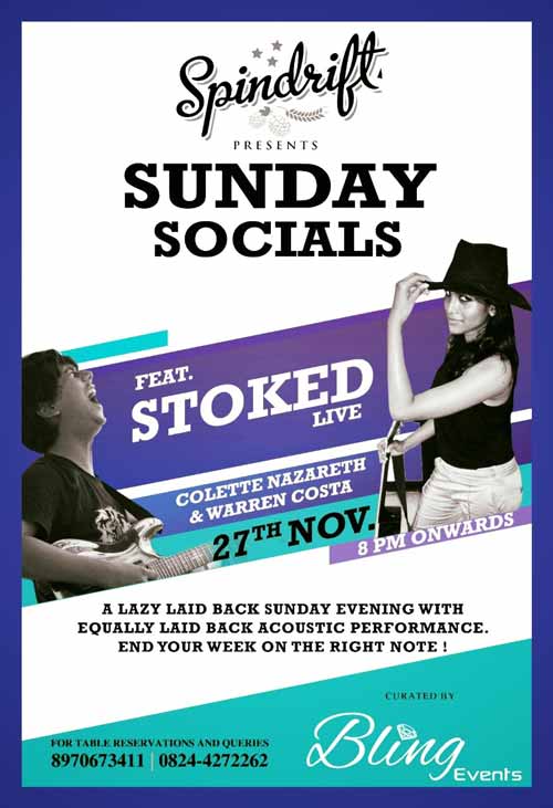 Sunday Socials - 27 Nov 2016 - Spindrift, Mangalore