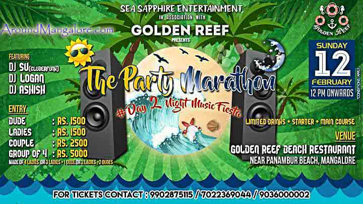 The Party Marathon - 12 Feb 2017 - Golden Reef Beach Restaurant, Panambur Beach, Mangalore