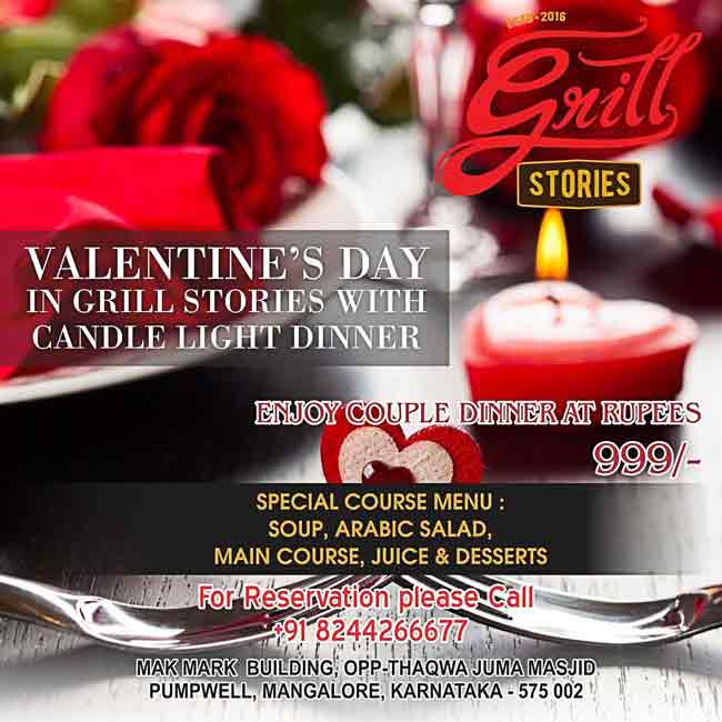 Candle Light Dinner - 14 Feb 2017 - Grill Stories, Mangalore
