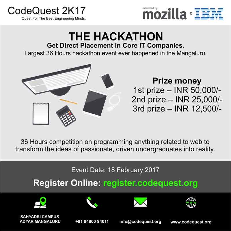 THE HACKATHON - 18 Feb 2017 - Sahyadri Campus, Mangalore