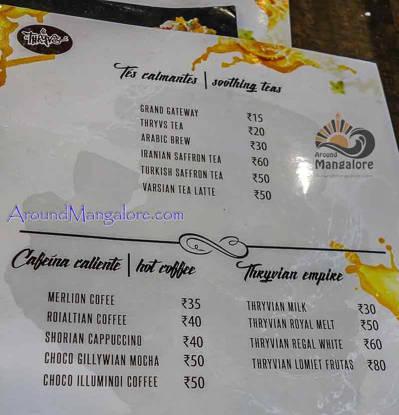 Food Menu - Donut Magic - Thryvs cafe, Mangalore