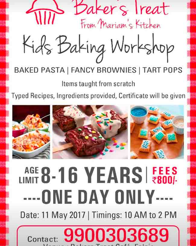 Kids Baking Workshop - 11 May 2017 - Bakers Treat, Mangalore