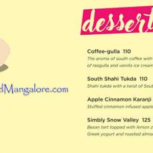 Food Menu - Modern Food Festival - 17 Nov to 17 Dec 2017 - Simbly South, Mangalore