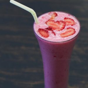 Fresh Strawberry Lassi - Strawberry Festival - Jan 2018 - Bombay Baadshah, Mangalore