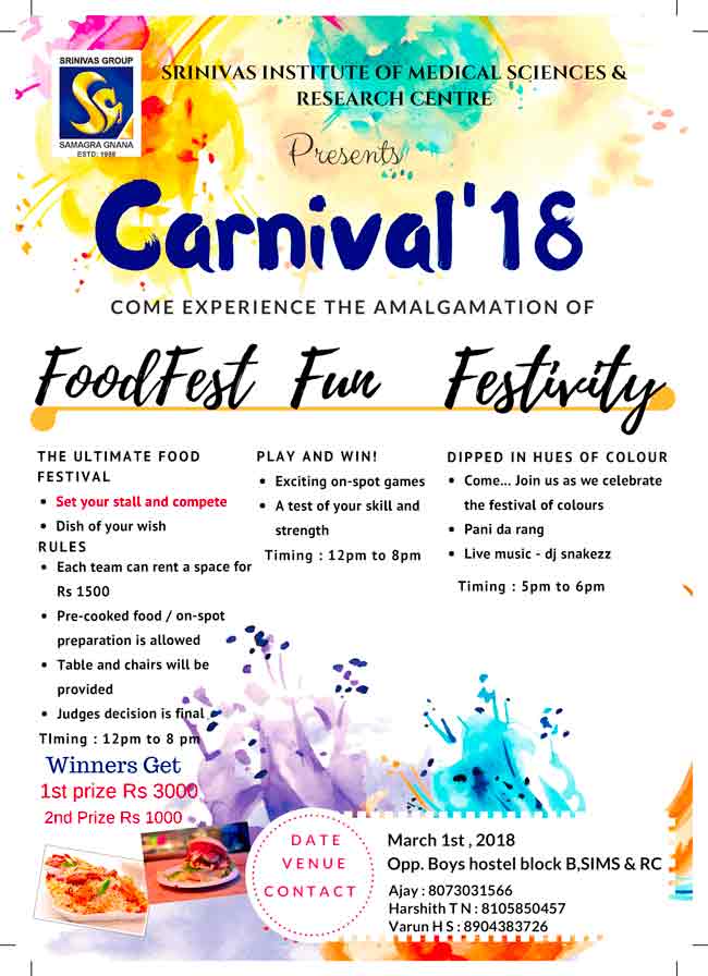 Carnival 18 - Foodfest & Holi Celebration (Mar 2018) - Mukka