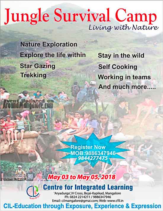 Jungle Survival Camp - 3 to 5 May 2018 - Center of Integrated Learning, Mangalore