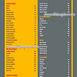 Food Menu - Ten-11 - Bunts Hostel Road, Mangalore