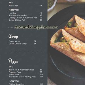 Food Menu - Bake Studio - Cafe - Cake Shop - Hampankatta, Mangalore