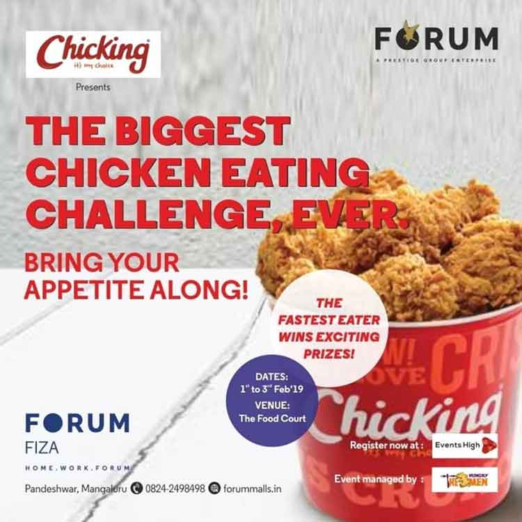 Chicken Eating Challenge - 1 to 3 Feb 2019 - Forum Fiza Mall, Mangalore