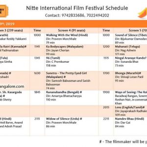 Movie Schedule - NIFF – NITTE International Film Festival – 8 to 11 Apr 2019