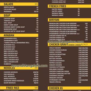 Food Menu - 7 Bakes and Restaurant - Hampankatta, Mangalore