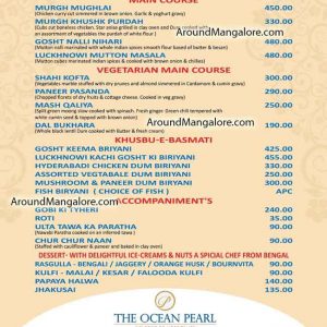 Food Menu - Biryani & Kebab Festival - 8 to 25 Feb 2020 - Coral - The Ocean Pearl, Udupi