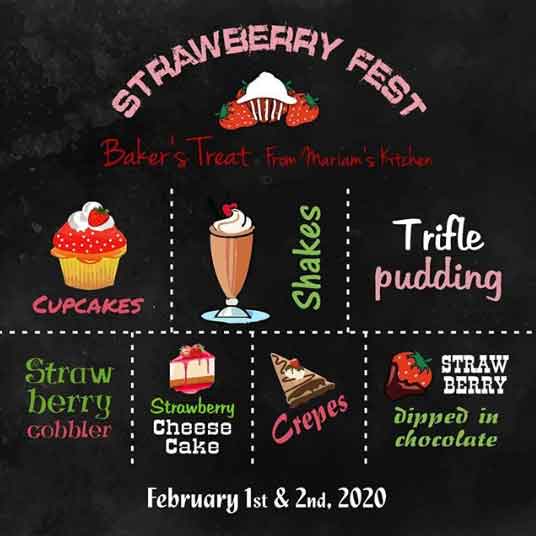 Strawberry Fest - 01 - 02 Feb 2020 - Bakers Treat, Mangalore