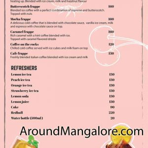 Food Menu - Mirage Resto Cafe - Attavar, Mangalore