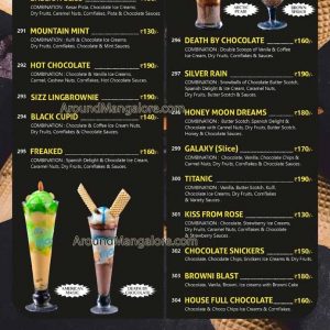 Ice Cream and Food Menu - Ice Magic - Kankanady - Mangalore