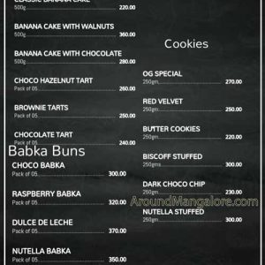 Food Menu - Oven Groove - Home Baker in Mangalore - Mangalore