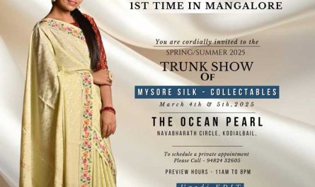 Mysore Silk Collectables by Namrata Shenoy on 4th & 5th March at The Ocean Pearl, Mangalore